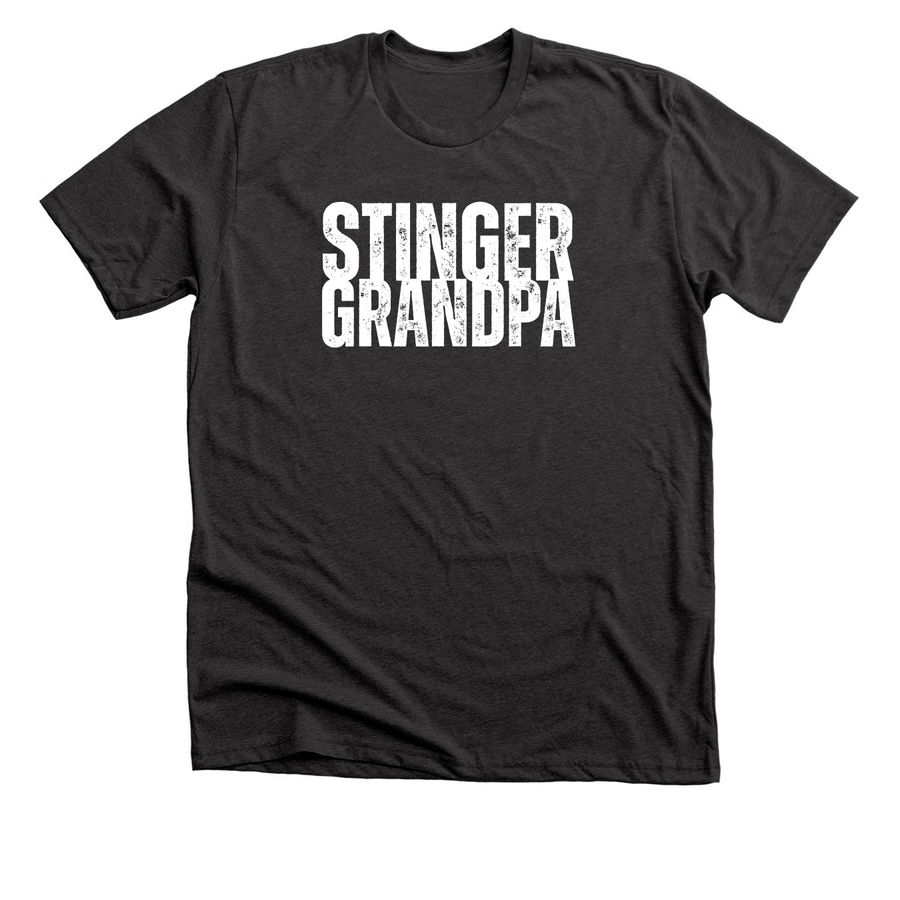 Stinger Grandpa 2, a Dark Grey Heather Premium Unisex Tee