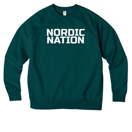 Nordic Nation Collection, a Deep Sea Green Allmade Organic CVC Crewneck Sweatshirt