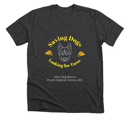 #2 Saving and Tacos, a Dark Grey Heather Premium Unisex Tee