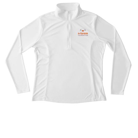 Women's White Performance Quarter Zip, a White Women's Performance Quarter Zip Pullover