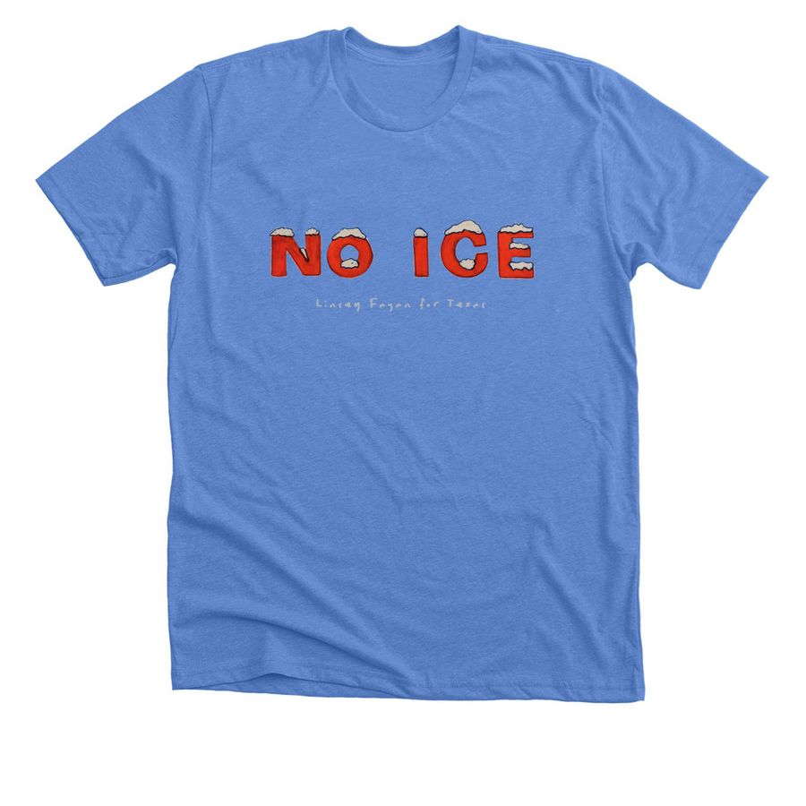 No ICE, a Heather Columbia Blue Premium Unisex Tee