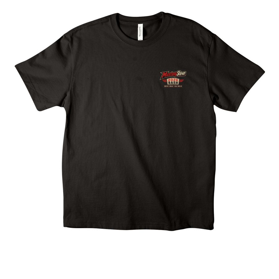 MustangSteve 2026 Bash Shirt, a Black Unisex Heavyweight Tee