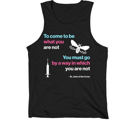 St. John of the Cross Trans Pride Tee, a Black Premium Cotton Tank