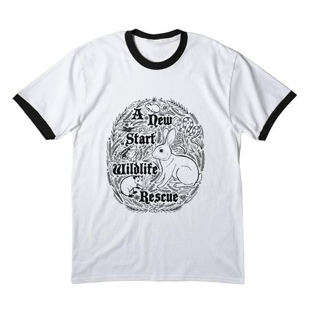ANSWRR Folk Shirt, a White/ Jet Black Cotton Ringer Tee