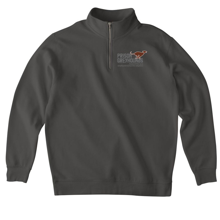 Quarter Zip Grey/Brown, a Asphalt Midweight Quarter Zip Pullover