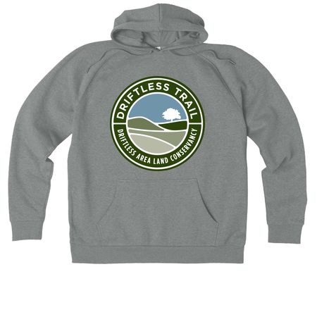 Hike Driftless, a Aluminum Grey Heather Allmade Organic CVC Pullover Hoodie
