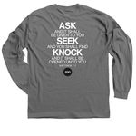 ECHO Ask Me For Prayer, a Charcoal Classic Long Sleeve Tee (back-view)