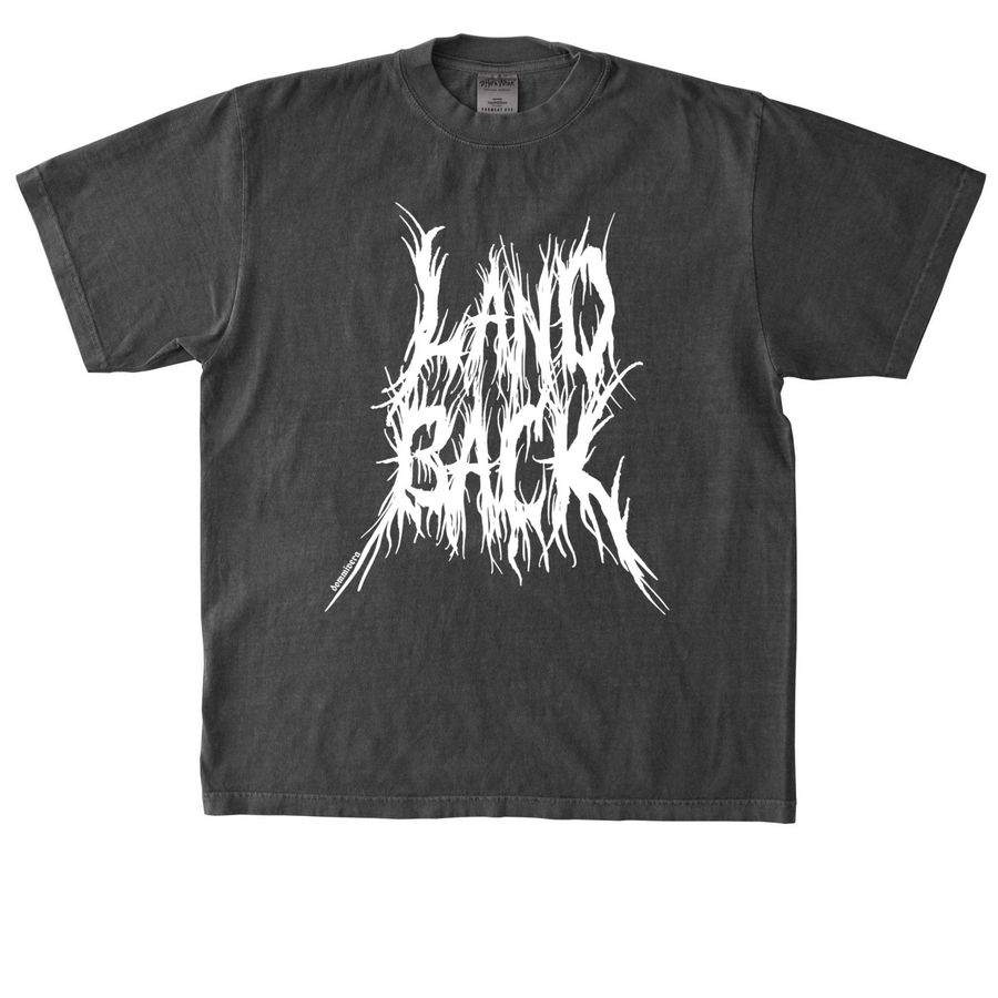 + LAND BACK - WHITE +, a Shadow Heavyweight Garment Dye Tee