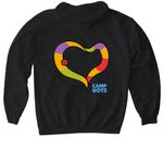 Heart Hug Hoodie, a Black Gildan Softstyle Pullover Hoodie (back-view)