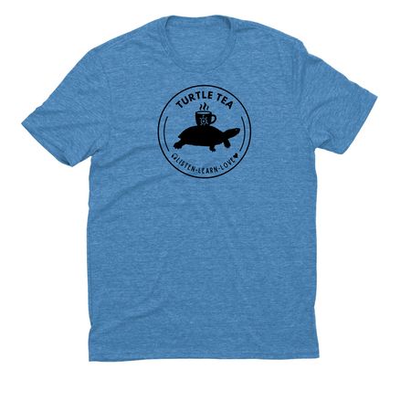 Turtle Tea Podcast, a Azure Blue Allmade Eco Triblend Unisex Tee