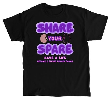 Share Your Spare - Unisex T-Shirts, a Black Classic Unisex Tee