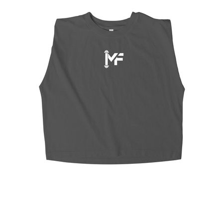 Let's get to MF work!, a Faded Black Women's Heavyweight Garment Dye Muscle Tee
