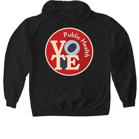 WPHA Vote Public Health, a Black Gildan Softstyle Pullover Hoodie