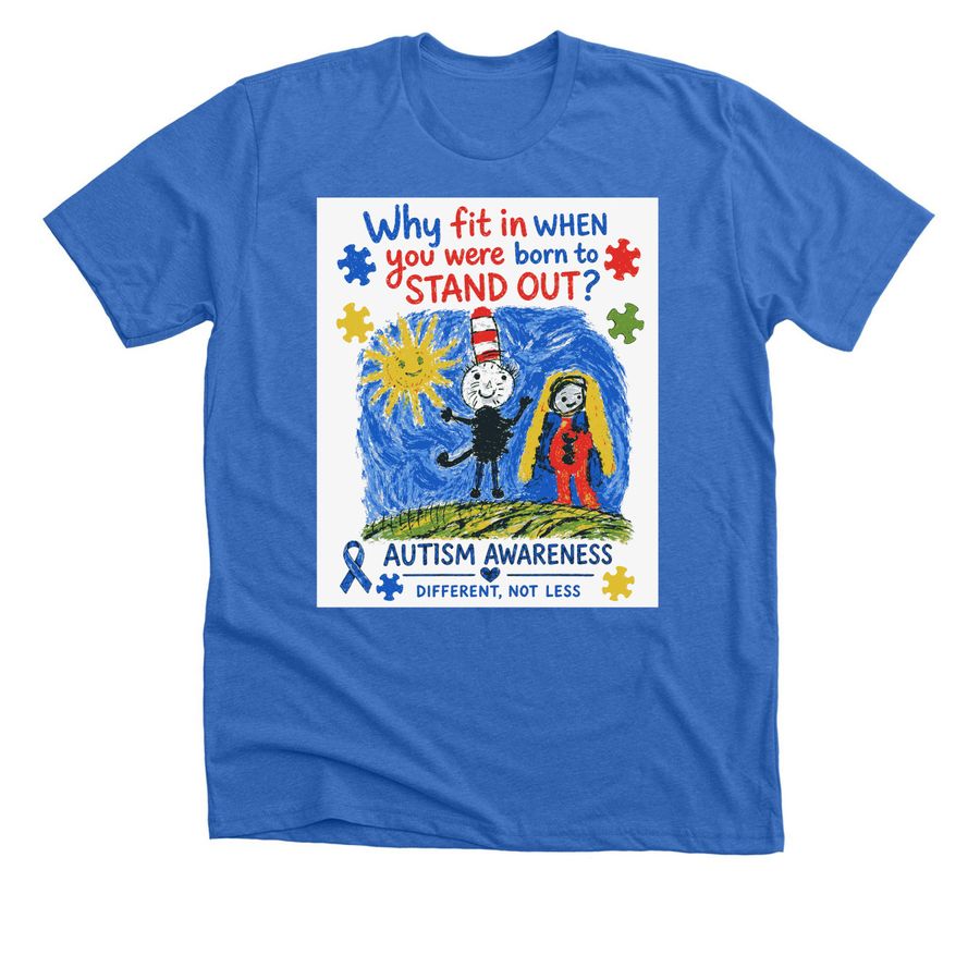 Autism Awareness, a Heather True Royal Premium Unisex Tee