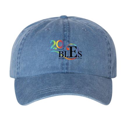 BLES Caps, a Royal Blue Printed Pigment Dye Baseball Cap