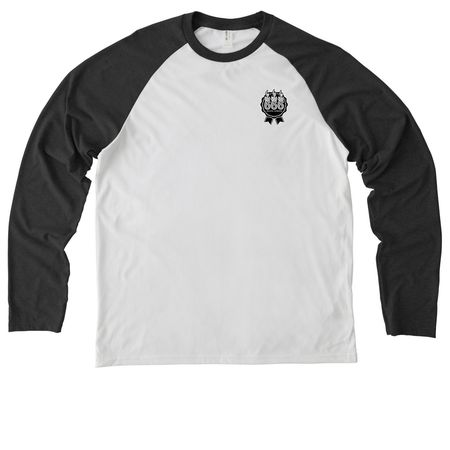 LUX Lounge Fire Fundraiser, a Space Black/ Bright White Allmade Eco Triblend Colorblock Raglan Long Sleeve Tee