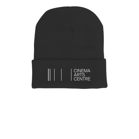 CAC: White Logo Beanies, a Black Printed Cuffed Beanie