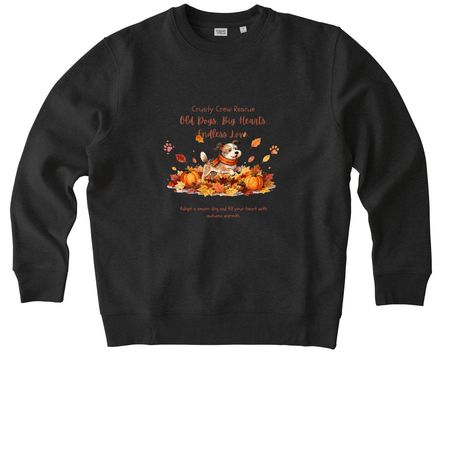 Old Dogs Big Hearts Sweatshirts, a Dark Heather Grey Stanley/Stella Unisex Changer 2.0 Crewneck Sweatshirt