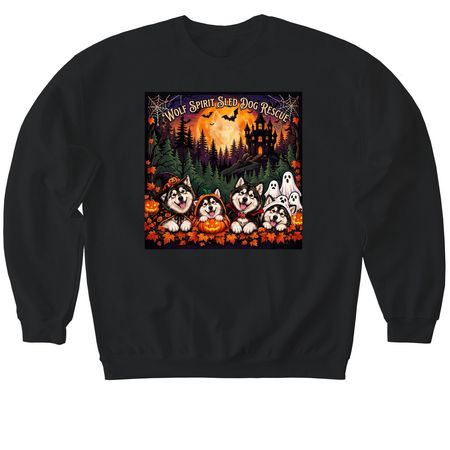 Halloween design, a Black Softstyle Crewneck Sweatshirt