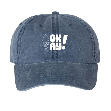 OKAY! x Best Buddies, a Navy Printed Pigment Dye Baseball Cap