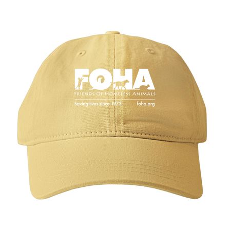 Baseball and Trucker Hats, a Mustard Printed Pigment Dye Baseball Cap