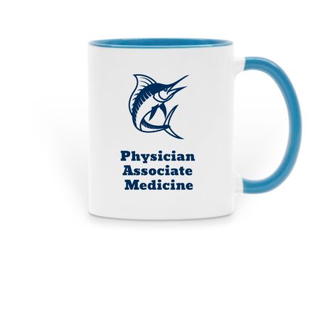 PBA PA Med Mug, a Light Blue Two-Tone Ceramic Mug