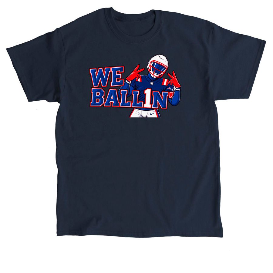 A.J. Brown We Ballin? New England Patriots sh, a Navy Classic Unisex Tee
