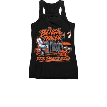 Women's Bengal Trailer T's and More, a Black Women's Racerback