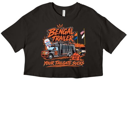 Women's Bengal Trailer T's and More, a Black Women?s Cropped Cotton Tee