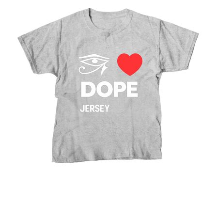 I LOVE Dope Jersey&nbsp;, a Sport Grey Youth Unisex Tee