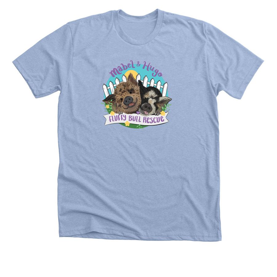 Mabel & Hugo, a Heather Baby Blue Premium Unisex Tee