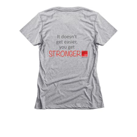 KBG Strong, a Dark Heather Grey Women's Slim Fit Tee (back-view)