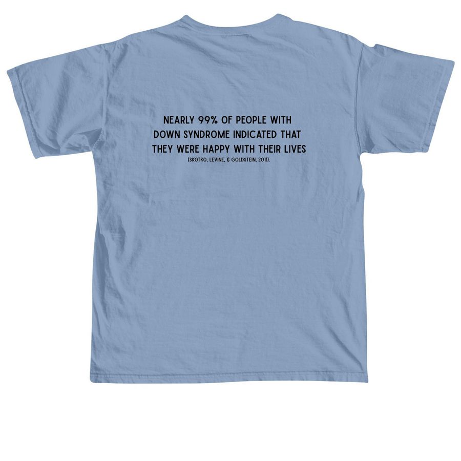 DS Awareness, a Washed Denim Comfort Colors Unisex Tee (back-view)