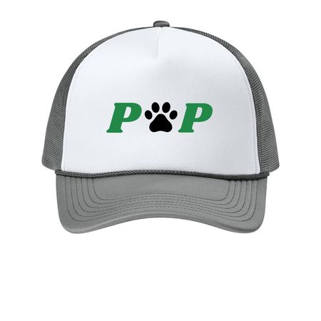 Putting for Puppies Paw Hat, a White/ Deep Smoke Printed Foam Trucker Hat