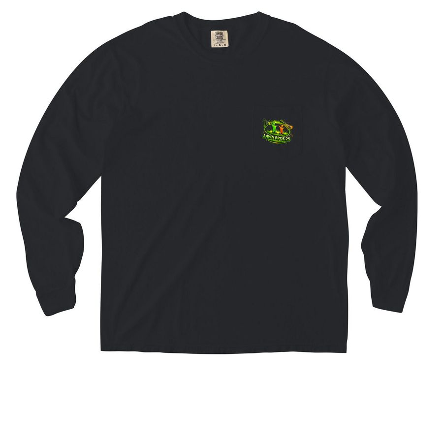 Pocket Shirt, a Black Comfort Colors Long Sleeve Pocket Tee