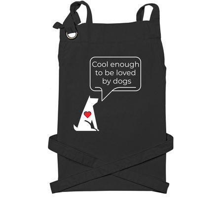 Cool Enough to Be Love by Dogs, Apron, a Black Cotton Canvas Pocket Apron