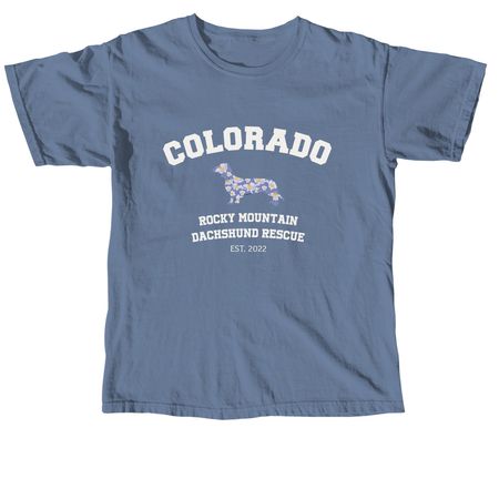 Collegiate Dachshund, a Blue Jean Comfort Colors Unisex Tee