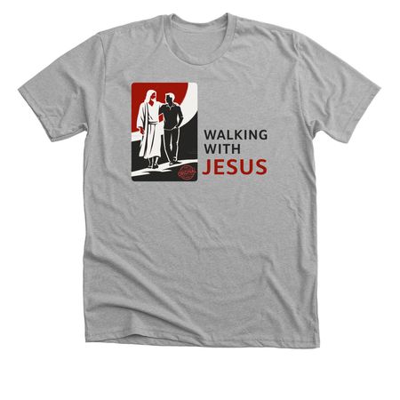 Walking With Jesus, a Athletic Heather Premium Unisex Tee
