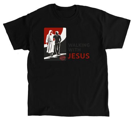 Walking With Jesus, a Black Classic Unisex Tee
