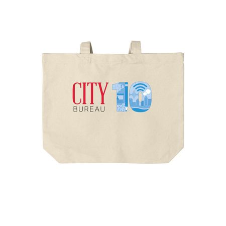 City Bureau 10th Birthday Tote, a Natural Cotton Canvas Tote Bag