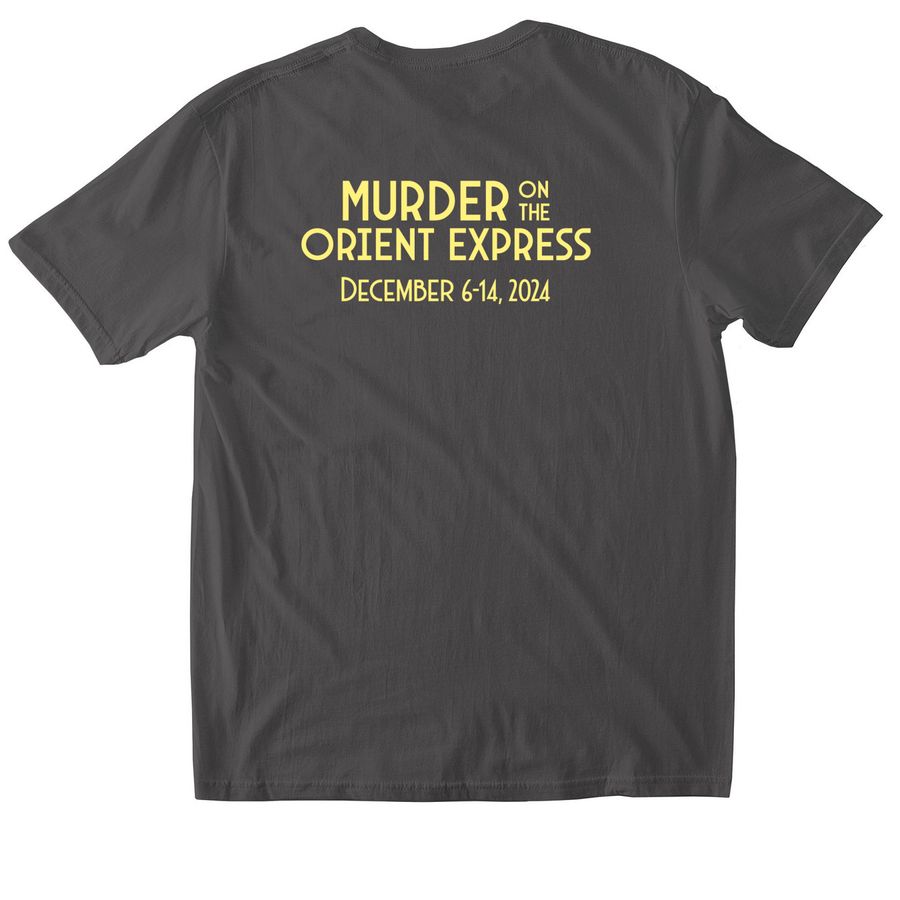 STC Murder on the Orient Express Shirts, a Charcoal Softstyle Cotton Tee (back-view)