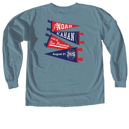 Noah Kahan&nbsp;San Francisco&nbsp;Merch, a Ice Blue Comfort Colors Long Sleeve Tee