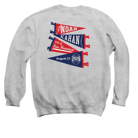 Noah Kahan&nbsp;San Francisco&nbsp;Merch, a Sport Grey Crewneck Sweatshirt