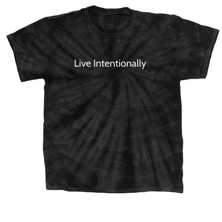 Live Intentionally, a Black Classic Tie Dye Tee