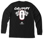 Grumpy 7, a Solid Black Blend Premium Long Sleeve Tee (back-view)