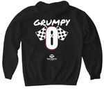 Grumpy 7, a Black Gildan Softstyle Pullover Hoodie (back-view)