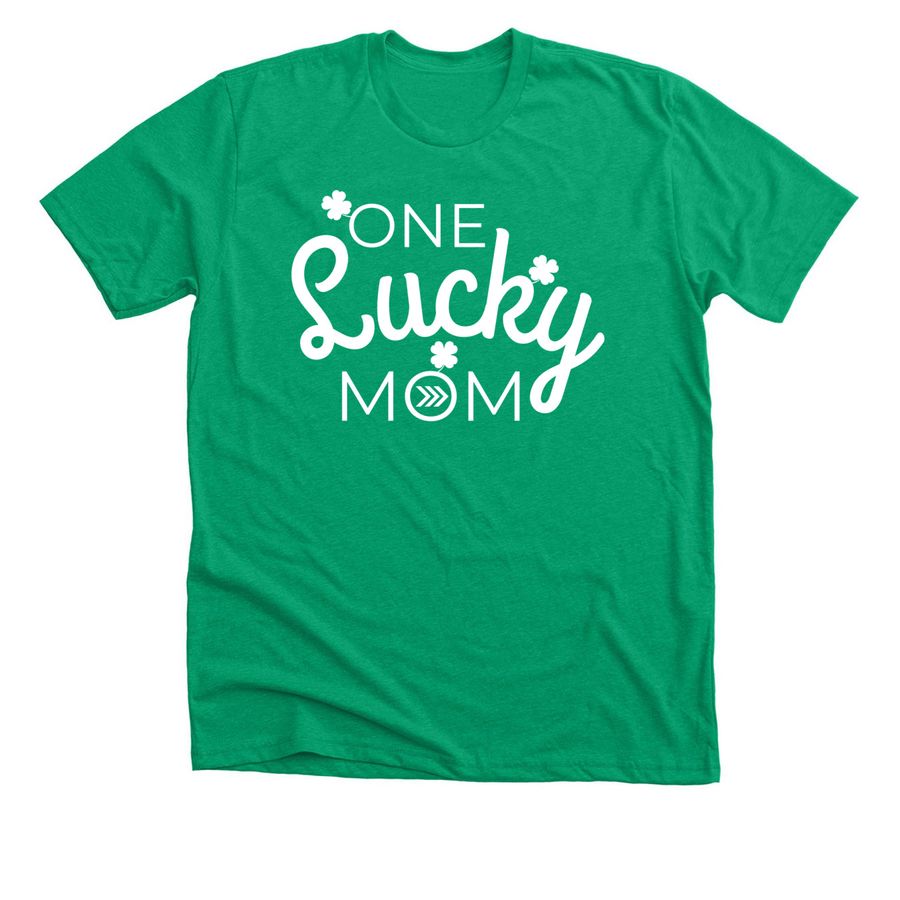 One LUCKY Mom >>>, a Heather Kelly Premium Unisex Tee
