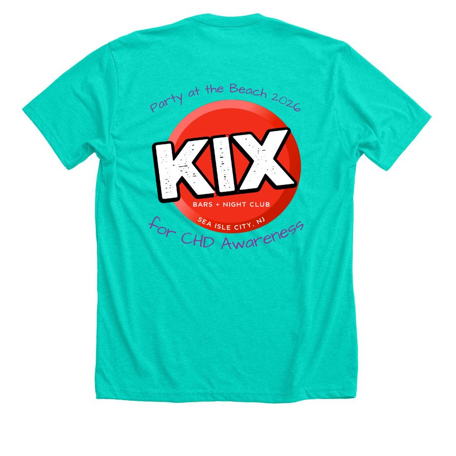 Beats for Bella Party at the Beach 2026, a Heather Sea Green Premium Unisex Tee (back-view)