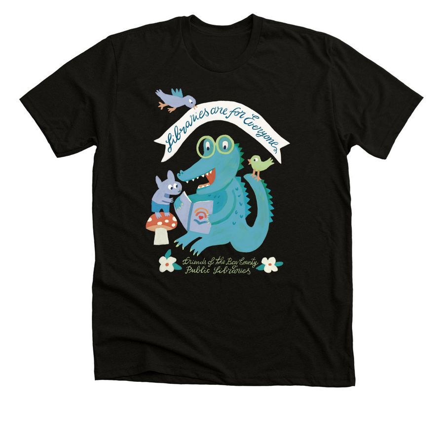 Libraries Are For Everyone (T-Shirt), a Solid Black Blend Premium Unisex Tee