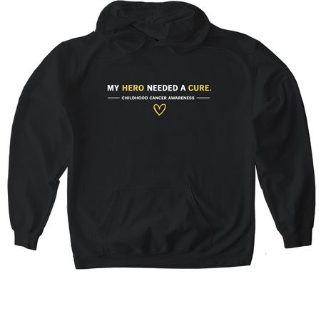 My Hero Needed a Cure, a Black Gildan Softstyle Pullover Hoodie